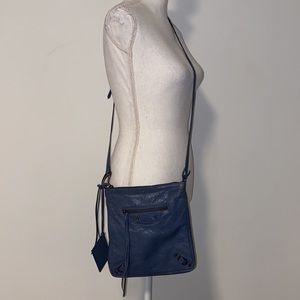 Balenciaga Light Blue Small Motocross Flat Crossbody Purse!!